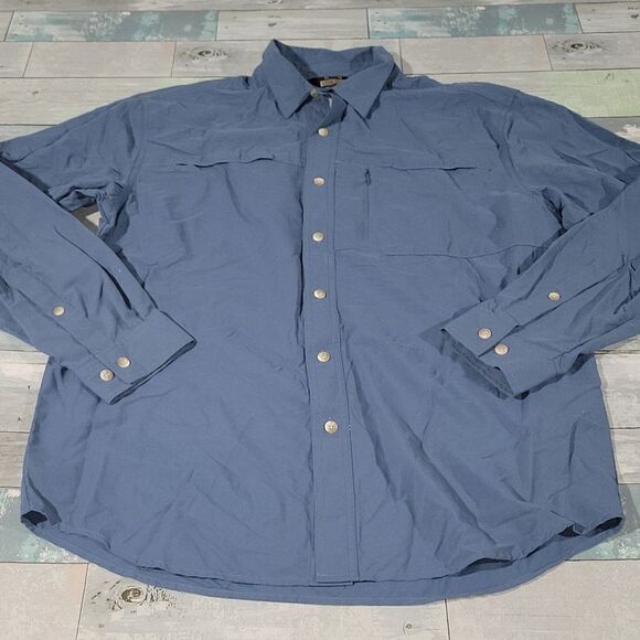 Field Tested Guide Gear Long Sleeved Blue Shirt sz Large - Picture 1 of 4